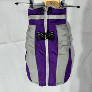 Dog Coat MH Beauty Zoo, Plaid and Simple Purple & Gray Size M with Zipper B-1